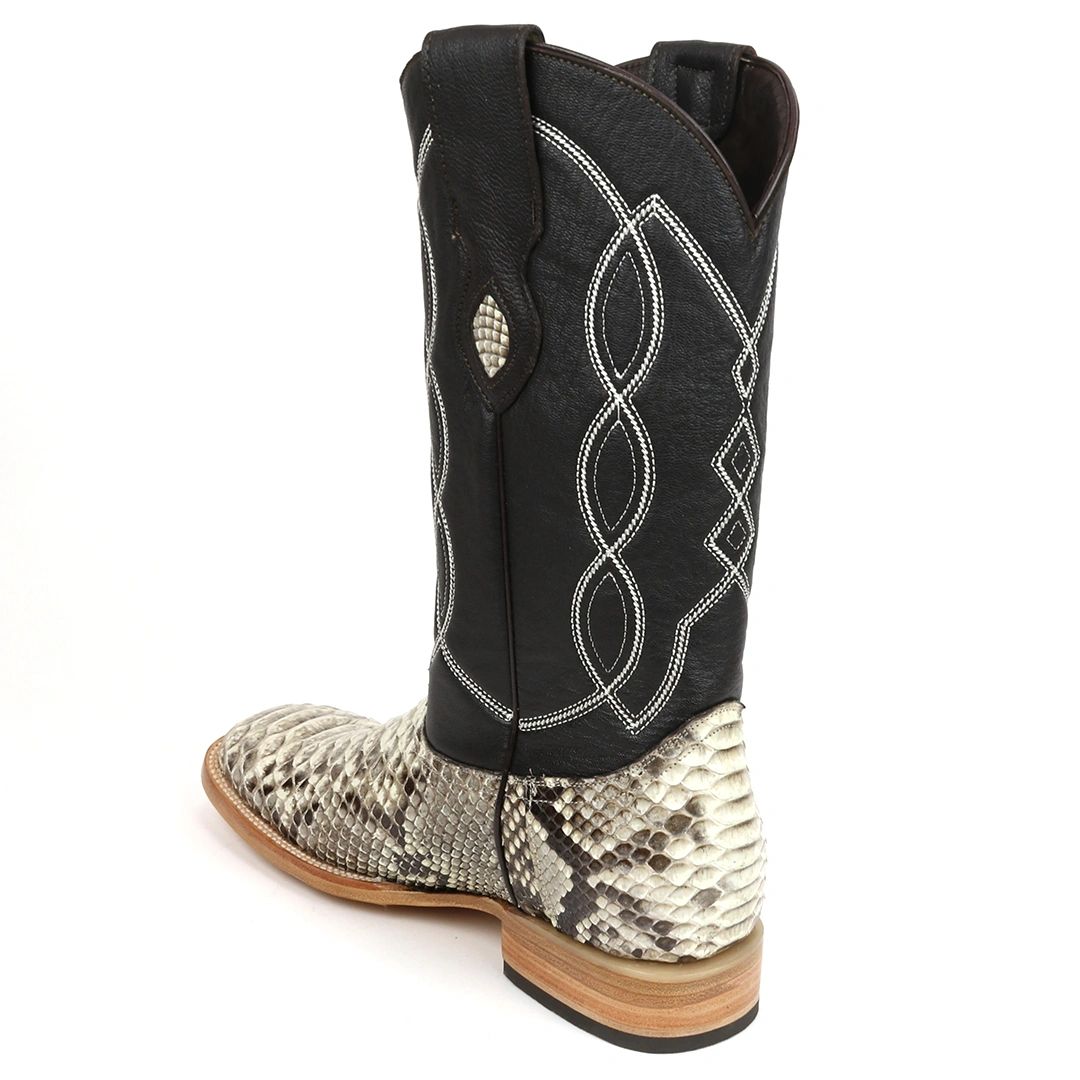 mens snakeskin square toe boots